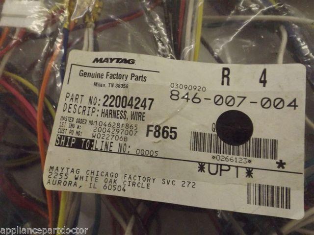 Maytag Washer 22004247 Harness, Wire NEW IN BOX Maytag Washer 22004247 Harness, Wire NEW IN BOX